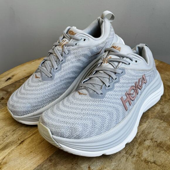 Hoka Gaviota 5 Running Shoes Women's Size 9.5 D Wide Harbor Mist Gray Stability - Picture 3 of 12